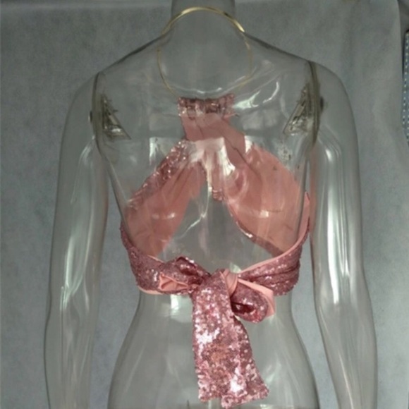 NEW! Pink Sequin Halter Bikini - from our boutique - Picture 5 of 7
